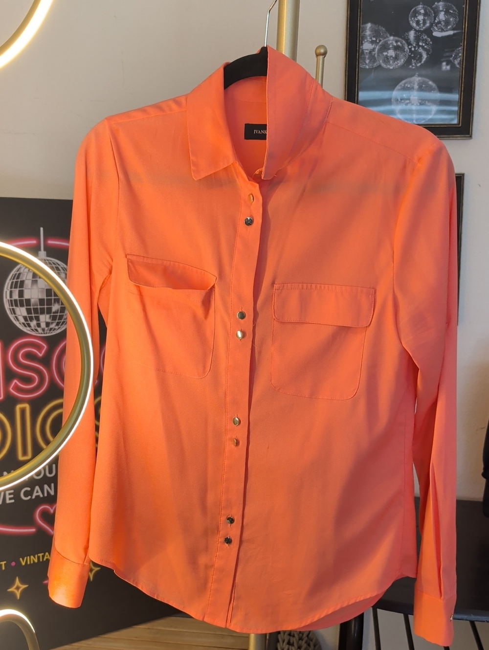 Ivanka Trump Coral Button-Front Blouse